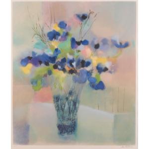 薔薇 花 絵画 リトグラフ 版画 ジョアン・ゲレロ 「ワイン・ローズ