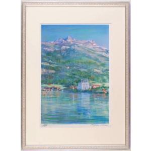 パリ 風景画 絵画 ノートルダム寺院 セーヌ川 フランス 水彩画 石井清