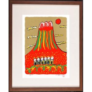富士山 絵画 お地蔵さん 松竹梅 桜 和風 絵 シルクスクリーン 版画