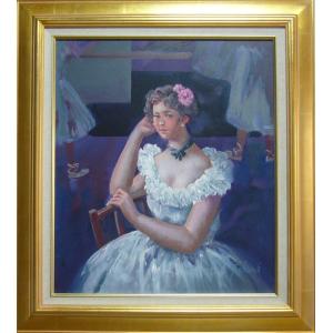 絵画 油絵 田澤禮次 肉筆油絵 静物画 コスモス 花瓶 F10 : アートフジ