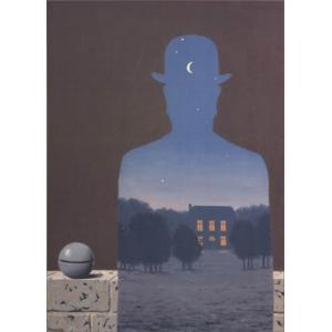 ポスター アート 山高帽の男（ルネ マグリット） 額装品 アルミ製