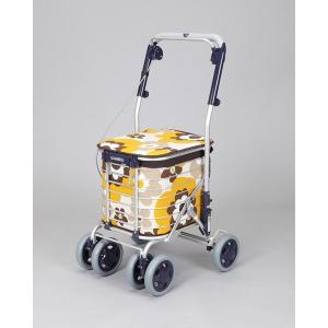 ユーバ産業 ブレーキ付 アルミワイヤーカート 花柄 花柄青 代引不可