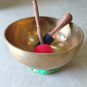 シンギングボウル 7メタル 直径約18cm 重さ約990g リン棒