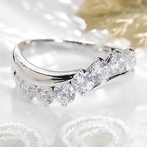 pt900 プラチナ ダイヤモンド ダイヤ 指輪 リング ウェーブ 1カラット
