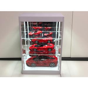 1/18 ミニカー ディスプレイケース LED照明付 USB給電 組立式 ホワイト