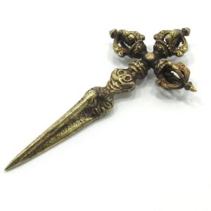 五鈷杵 金剛杵バジュラ Sサイズ 密教法具 本格派 精巧極上品 美品 仏具