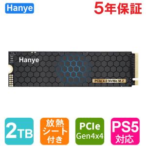 Hanye 内蔵SSD 2TB PCIe Gen5 M.2 NVMe 2280 DRAM搭載 R:14200MB/s W