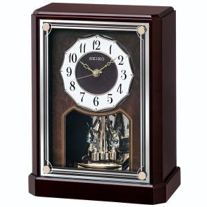 SEIKO（セイコー） メロディ付き 電波置時計 回転飾り 濃茶マーブル