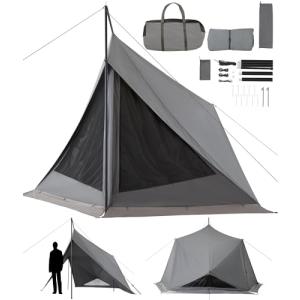 TOMOUNT ワンポールテント 高さ2.4m 75Dナイロン ホットテント 直径4.2