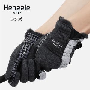 ゴルフ グローブ メンズ 冬用 フェイクファー 両手用 グリップ力 ペア