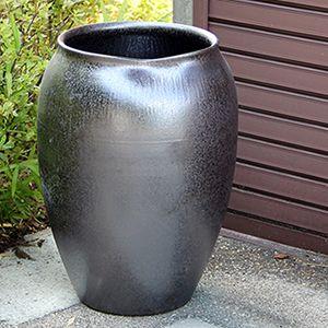大壺 傘立て 花入れ 陶器 大型 おしゃれ 信楽焼 傘入れ 花瓶 モダン 黒