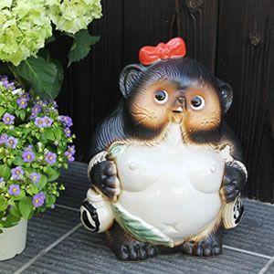 信楽焼 10号福狸(メス) たぬき タヌキ 狸 開運 縁起物 可愛い 陶器
