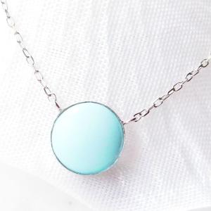 ターコイズ スリーピングビューティー ネックレス 無処理 18金