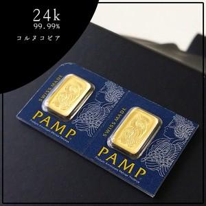 純金コインバー1g 豊穣の角 コルヌコピア 1g×2枚組 スイスパンプ社