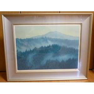 東山魁夷 生前作 『早春の丘』 リトグラフ版画 絵画 日本画 白馬 送料