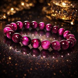 芦屋ダイヤモンド 高品質 ピンクタイガーアイ 天然石 ブレスレット 8mm