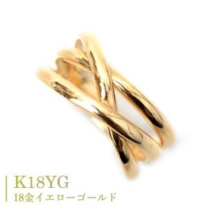 18金 リング 指輪 k18リング 18金ゴールドリング キラキラ 多面カット