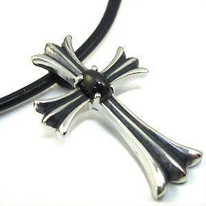 クロス シルバー メンズ 革ひも ネックレス 十字架 ペンダント
