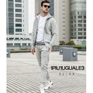 1PIU1UGUALE3 RELAX セットアップ メンズ スウェット ラインストーン