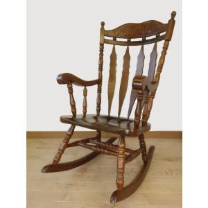 ロッキングチェア 木製 1Pソファー オーク 完成品 レトロ チェア