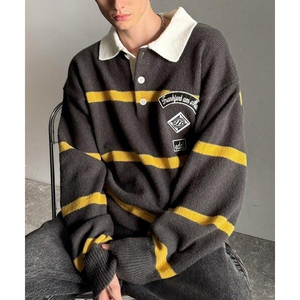 2025AW新作】《JaVaジャバコラボ》ワッペンデザインラガーポロニット