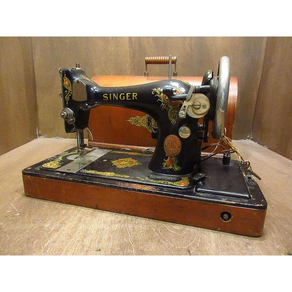 ビンテージ20's○SINGERウッドケース付きミシン○220802i8-otclct