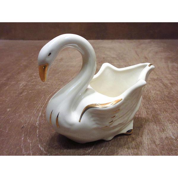 ビンテージ~70's○スワンセラミックプランター○240902i6-otclct白鳥