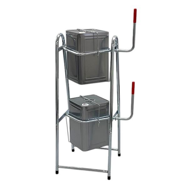 一斗缶スタンド 2段式 缶が落下しない メッキ仕様 4703 : チョイする