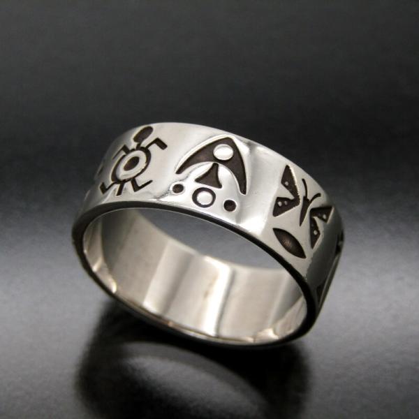 Norbert Peshlakai ナバホ族 リング スタンプワーク ノーバートペシュ