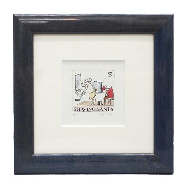 小澤摩純 「SHAVING SANTA」 銅版画 サイン入り : アンティーク慈光