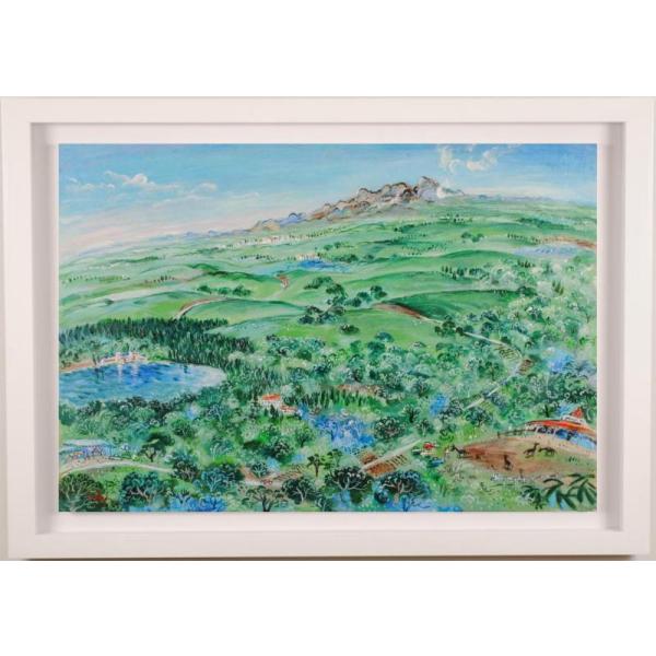 平野琳人 高原のドライブ 絵画 アクリル画 風景画 大分県九重 九重連山