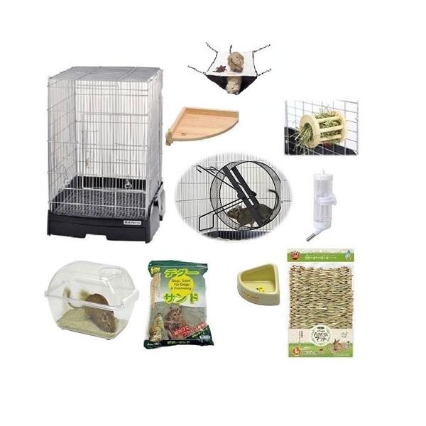 三晃商会 イージーホーム40ハイ ブラック デグー飼育セットB（サイズ