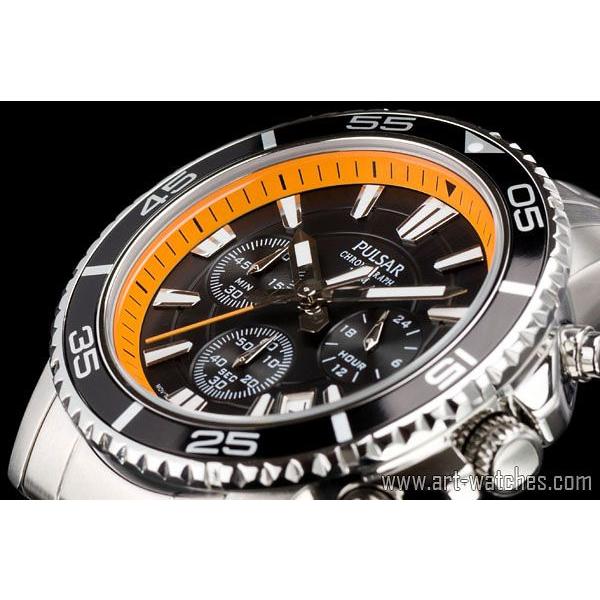 SEIKO（セイコー） パルサーPULSARブラック＆オレンジ*クロノグラフ