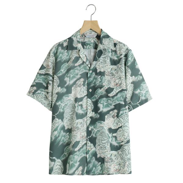NIPOALOHA（ニポアロハ） ： RAYON SHORT SLEEVE ALOHA SHIRT(百虎