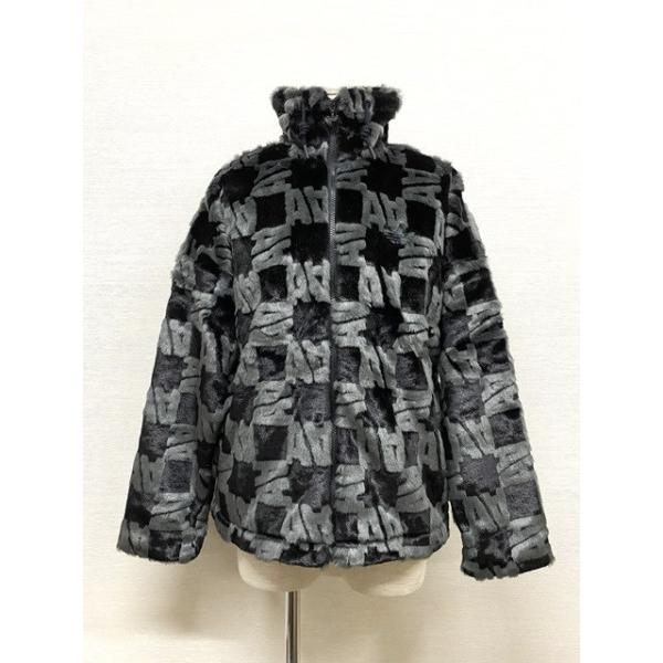 adidas Originals 総柄プリント ファージャケット （ブラック/アッシュ