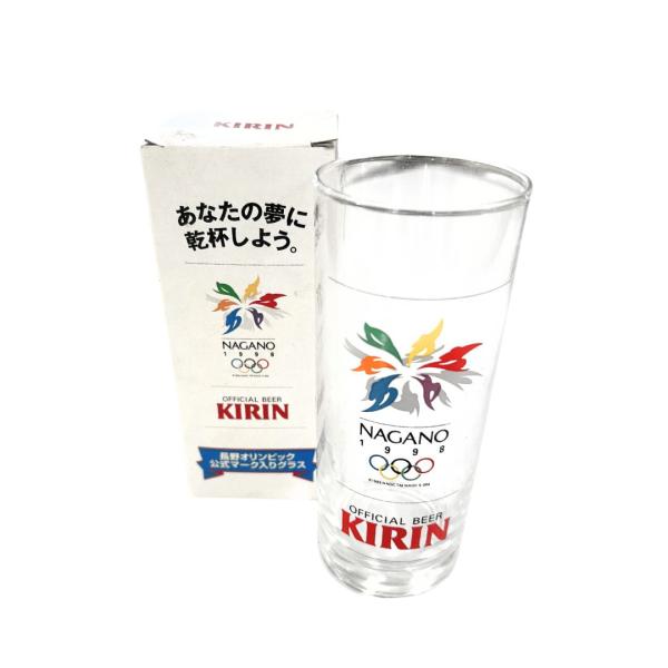 KIRIN 長野オリンピック 1998 公式マーク入り グラス アンティーク
