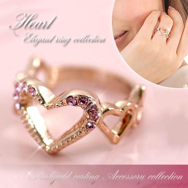 指輪 レディース シンプル 可愛い ハート ピンクゴールド リング 誕生