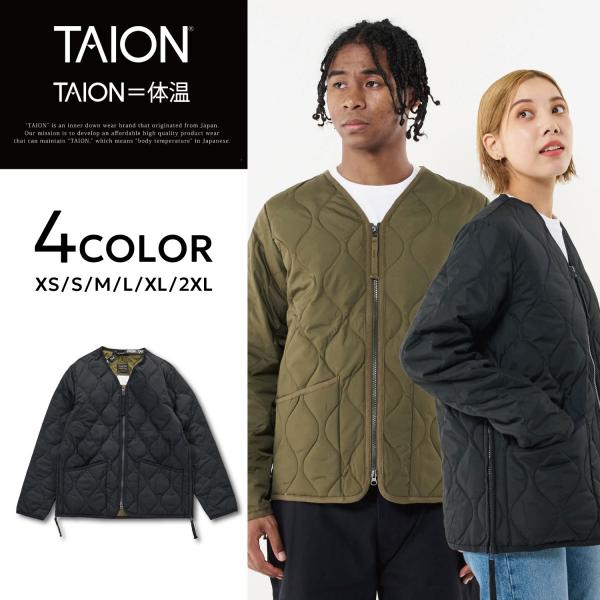 TAION（タイオン） ダウン ジャケット アウター ミリタリー Vネック