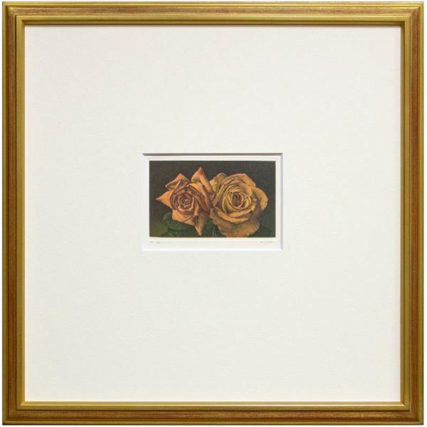 野田弘志 「 薔薇 」 銅版画 版画 日本画 絵画 バラ 花 モダン 写実