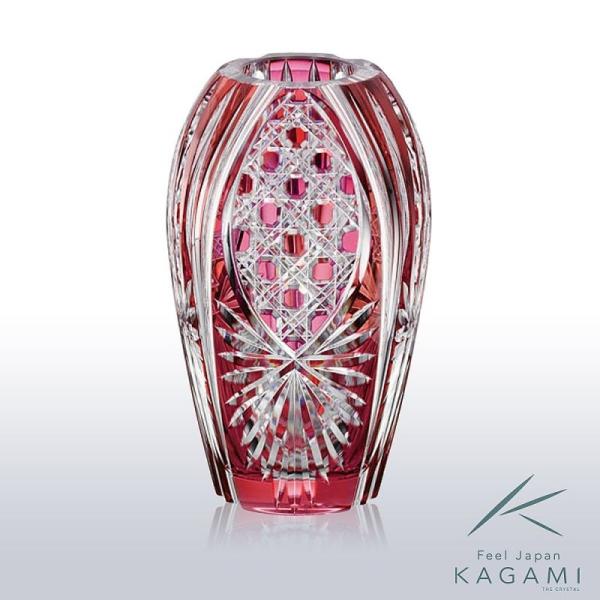 カガミクリスタル ) 江戸切子 花瓶 F299-2674-CAU 切り子 クリスタル