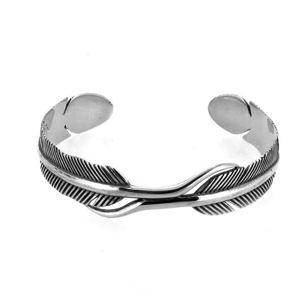 フェザー バングル 羽根 ネイティブ ブレスレット 腕輪 シルバー925 銀
