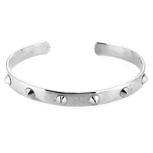 スタッズ バングル 鋲 スパイク パンク ブレスレット 腕輪 シルバー925