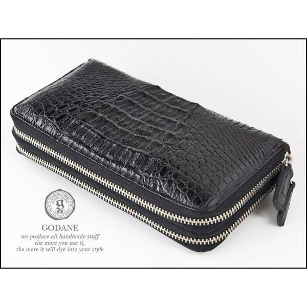 69%オフ 財布 父の日 カイマン クロコダイル GODANE ゴダン ダブル