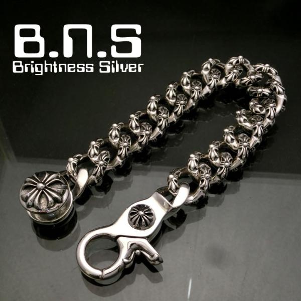 超重厚！ゴシッククロスファンシーチェーンブレスレット 【クロス