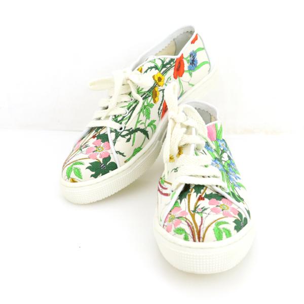 グッチ GUCCI ボタニカル 花柄 スニーカー キャンバス マルチカラー