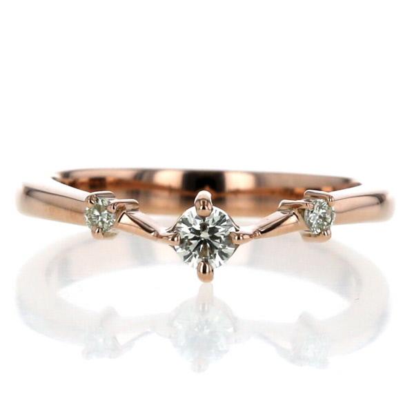 エステール ESTELLE K18PG ピンクゴールド リング ダイヤモンド 0.16ct