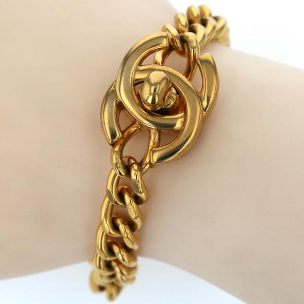 シャネル CHANEL ココマーク ターンロック ブレスレット 喜平チェーン