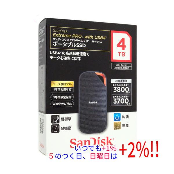 SANDISK ポータブルSSD エクストリーム プロ SDSSDE82-4T00-J25 4TB