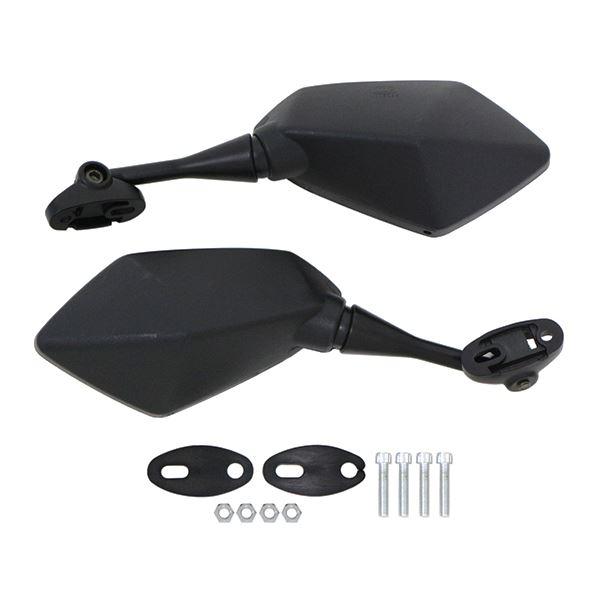 バックミラー ブラック スクエア 左右 バイク ZX-type カウリング 鏡