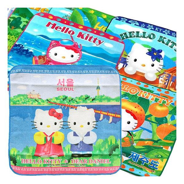 韓国限定 ハローキティ ご当地 タオル ハンカチ Hello Kitty かわいい